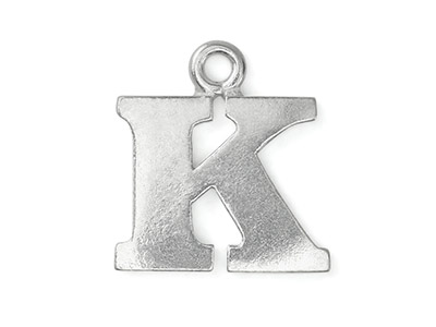 Charm Semilavorato Con La Lettera K Impressart, 19,1 X 1,3 Mm, Peltro