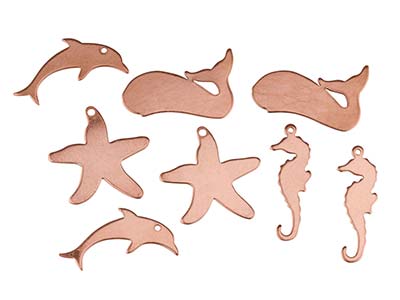 Semilavorati In Rame, Assortimento Tema Di Mare, Confezione Da 8