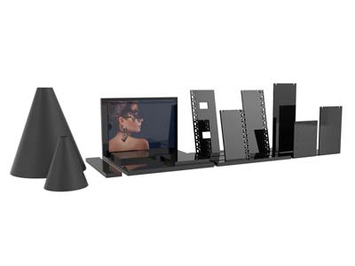 Black Gloss Acrylic Square Display Stand - Immagine Standard - 3