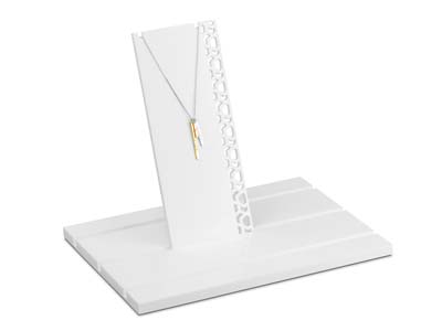 White Gloss Acrylic Necklace Display Medium - Immagine Standard - 3