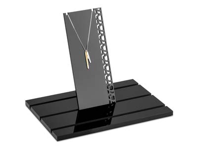 Base Per Espositore Di Collane, Modello Piccolo, Acrilico Nero Lucido - Immagine Standard - 3