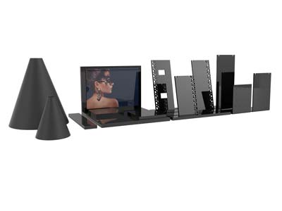 Base Per Espositore Di Collane, Modello Piccolo, Acrilico Nero Lucido - Immagine Standard - 5