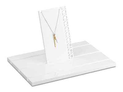 Base Espositore Per Collane Modellopiccolo, Acrilico Bianco Lucido - Immagine Standard - 3