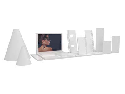 Base Espositore Per Collane Modellopiccolo, Acrilico Bianco Lucido - Immagine Standard - 5