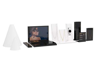 White Gloss Acrylic Display Base Stand Medium - Immagine Standard - 4