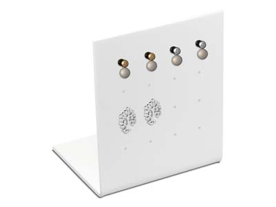 Espositore Per Orecchini, Acrilico Bianco Lucido - Immagine Standard - 2