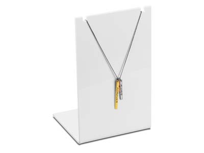 Espositore Per Collane, Forma Alta,modello Piccolo, Acrilico Bianco L Ucido - Immagine Standard - 2