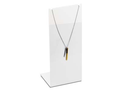 Espositore Per Collane, Forma Alta,modello Medio, Acrilico Bianco Luc Ido - Immagine Standard - 2