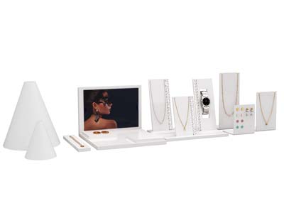 Espositore Per Collane, Forma Alta,modello Medio, Acrilico Bianco Luc Ido - Immagine Standard - 4