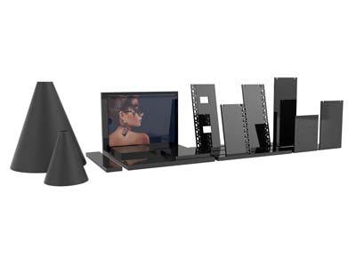 Espositore Per Collane, Modello Alto-medio, Acrilico Nero Lucido - Immagine Standard - 3