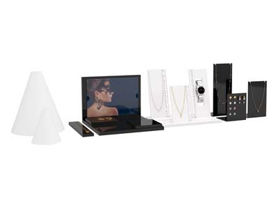 Espositore Per Collane, Modello Alto-medio, Acrilico Nero Lucido - Immagine Standard - 5