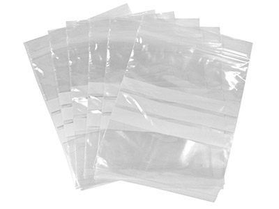 Sacchetti Con Chiusura Lampo, 200 X275 Mm, Plastica Con Strisce Bianc He, Confezione Da 100