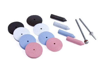 Set 60 Macine In Silicone Con Mandrini, Lente Tonda-guscio, Grana Extra Fine, Fine E Grossa - Immagine Standard - 2