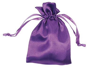 Confezione Da 6 Sacchetti, 10 X 13,9 Cm, Raso, Viola - Immagine Standard - 1