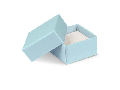 Scatola Per Orecchini, Cartone Azzurro Pastello