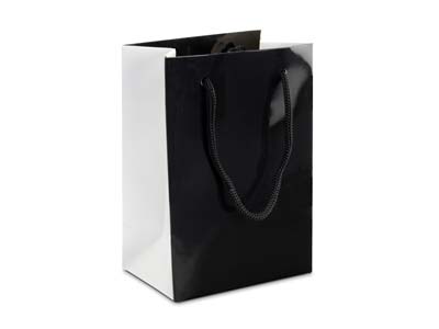 Piccola Borsa Regalo, Monocromaticanera, Confezione Da 10