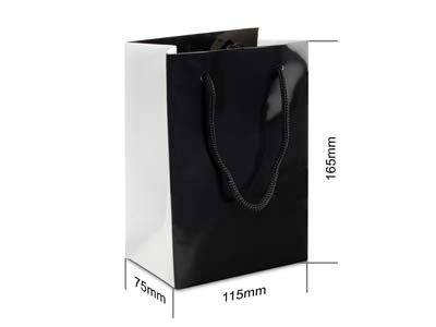 Piccola Borsa Regalo, Monocromaticanera, Confezione Da 10 - Immagine Standard - 3