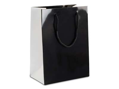 Sacchetto Regalo Medio, Monocromatico Nero, Confezione Da 10
