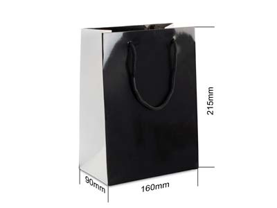 Sacchetto Regalo Medio, Monocromatico Nero, Confezione Da 10 - Immagine Standard - 3
