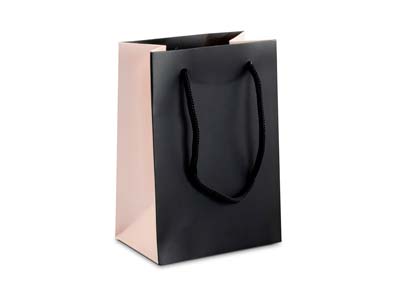 Borsa Regalo Modello Piccolo, Nera E Rosa, Confezione Da 10