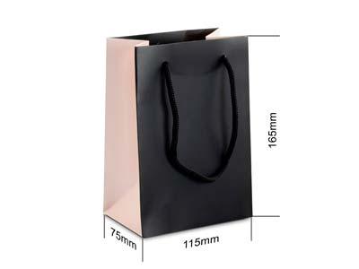 Borsa Regalo Modello Piccolo, Nera E Rosa, Confezione Da 10 - Immagine Standard - 3