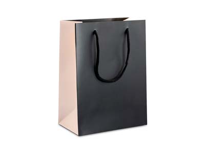 Sacchetto Regalo Medio, Nero E Rosa, Confezione Da 10