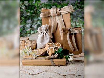 Sacchetto 105 X 145 Mm, Juta Decorato Cuore Grande, Confezione Da 10 - Immagine Standard - 2