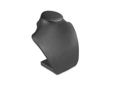 Espositore Per Collane, Piccolo Busto, Similpelle Nera - Immagine Standard - 2