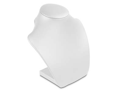 Espositore Per Collane, Busto Medio, Pelle Sintetica Bianca - Immagine Standard - 2