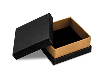Scatola Universale Modello Piccolo,cartone Nero Con Striscia Metallic A Dorata