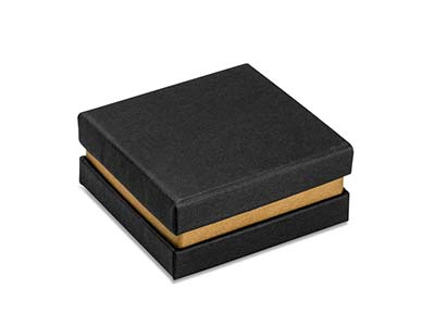 Scatola Universale Modello Piccolo,cartone Nero Con Striscia Metallic A Dorata - Immagine Standard - 2