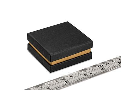 Scatola Universale Modello Piccolo,cartone Nero Con Striscia Metallic A Dorata - Immagine Standard - 4