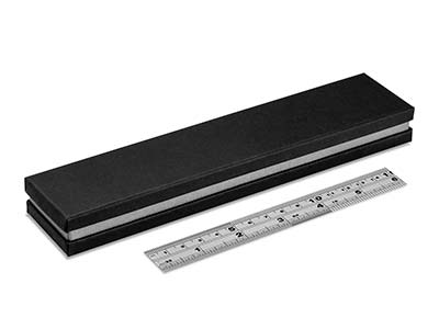 Scatola Per Bracciale, Cartone Nerocon Fascia In Metallo Argentato - Immagine Standard - 4