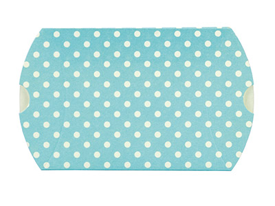 Confezione Berlingot 7 X 7 X 2,5 Cm, Cartone Blu Con Pois Bianchi, Confezione Da 10 - Immagine Standard - 2