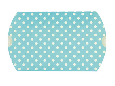 Confezione Da 10 Scatole A Cuscino Piatte, A Pois, Celeste - Immagine Standard - 2