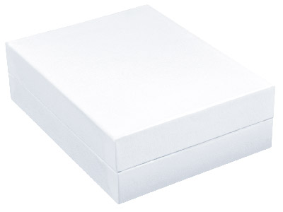 Scatola Per Pendente, Similpelle Bianca - Immagine Standard - 2