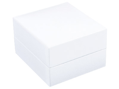 Scatola Per Orecchini, Similpelle Bianca - Immagine Standard - 2