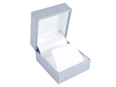 Scatola Per Orecchini, Similpelle Argentata - Immagine Standard - 1