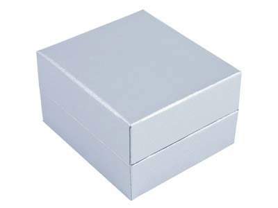 Scatola Per Orecchini, Similpelle Argentata - Immagine Standard - 2
