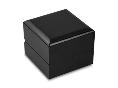 Cofanetto Per Anello Con Led Luce, Legno Nero - Immagine Standard - 2