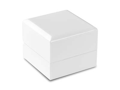 Scatola Per Anello Con Led, Legno Bianco - Immagine Standard - 2