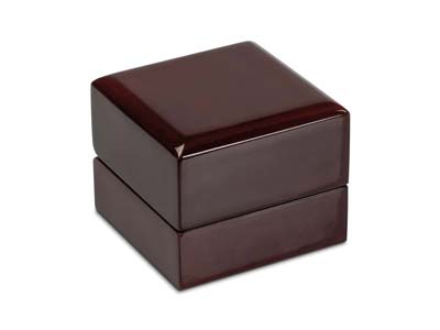 Scatola Per Anello Con Led, Legno Marrone Con Effetto Palissandro - Immagine Standard - 3