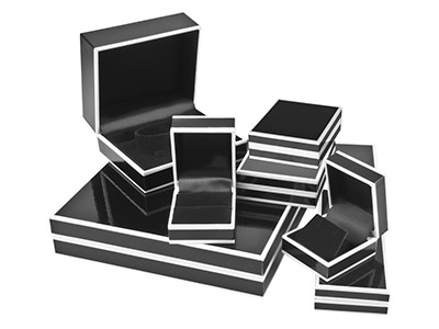 Scatola Per Anello, Cartone Bianco E Nero Lucido - Immagine Standard - 3