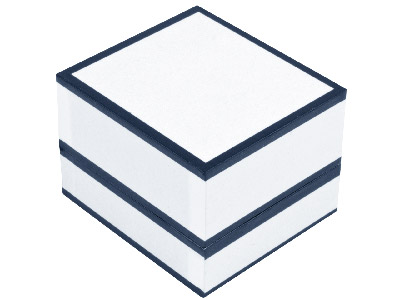 Scatola Per Anello, Cartone Bianco E Nero Lucido - Immagine Standard - 2