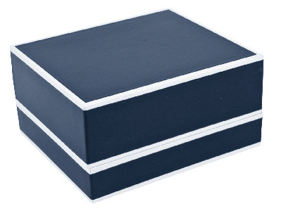 Scatola Per Bracciale Rigido O Orologio, Cartone Lucido Bianco E Nero - Immagine Standard - 2