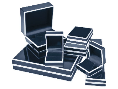 Scatola Per Bracciale Rigido O Orologio, Cartone Lucido Bianco E Nero - Immagine Standard - 3