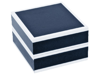 Scatola Per Orecchini, Cartone Lucido Bianco E Nero - Immagine Standard - 2