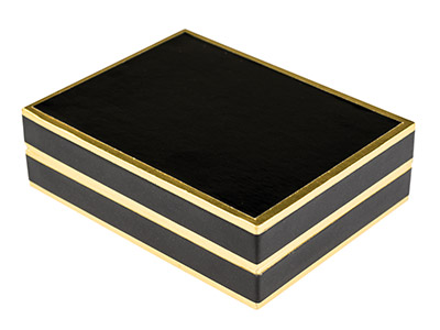 Scatola Per Pendente, Cartone Nero E Oro - Immagine Standard - 2