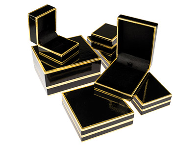 Scatola Per Pendente, Cartone Nero E Oro - Immagine Standard - 3