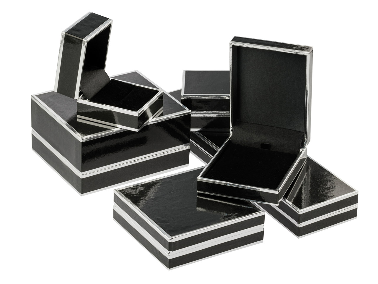 Scatola Per Bracciale, Cartone Neroe Argento - Immagine Standard - 3
